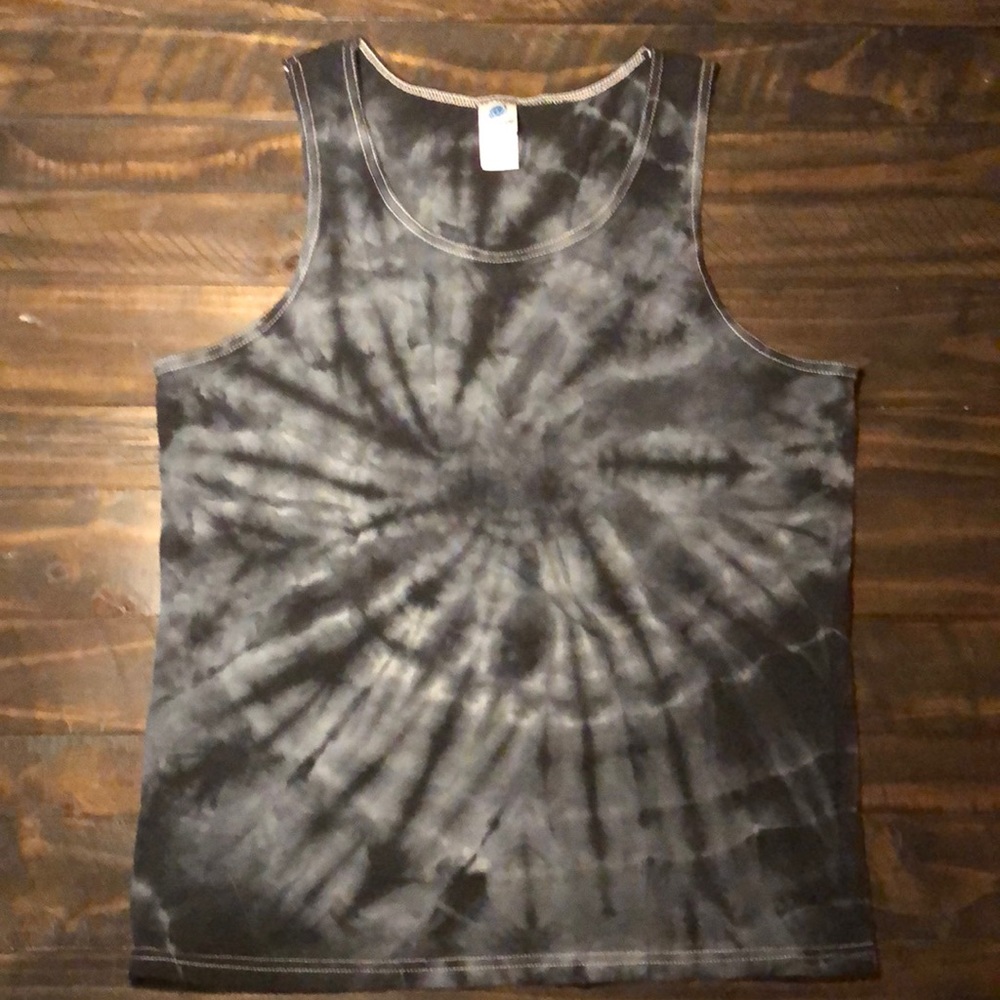 BLACK TIE DYE Mens Tank Top size M